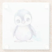 Baby Penguin Glass Untersetzer (Rückseite)