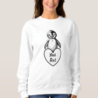 Baby Penguin Herz mit Ihrer benutzerdefinierten Na Sweatshirt