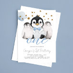 Baby Penguin Kids Erster 1. Geburtstag Einladung<br><div class="desc">Erstellen Sie Ihre eigene Einladung zum Geburtstag! Personalisieren Sie dieses Design mit Ihrem eigenen Text. Sie können dieses Design weiter anpassen,  indem Sie den Link "Weitere Anpassung" auswählen,  falls gewünscht.</div>