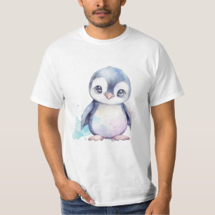 Baby Penguin Men's Basic White T - Shirt