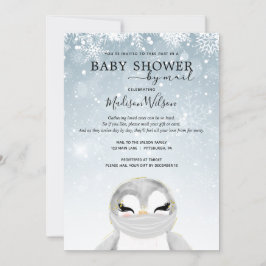 Baby Penguin mit Maske Baby Dusche by Mail Einladung