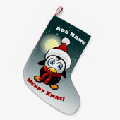 Baby Penguin mit Weihnachtshut Kleiner Weihnachtsstrumpf (Vorderansicht (hängend))