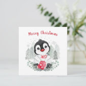 Baby Penguin Niedliche Weihnachtskarte Karte (Stehend Vorderseite)