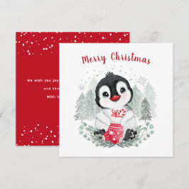Baby Penguin Niedliche Weihnachtskarte Karte
