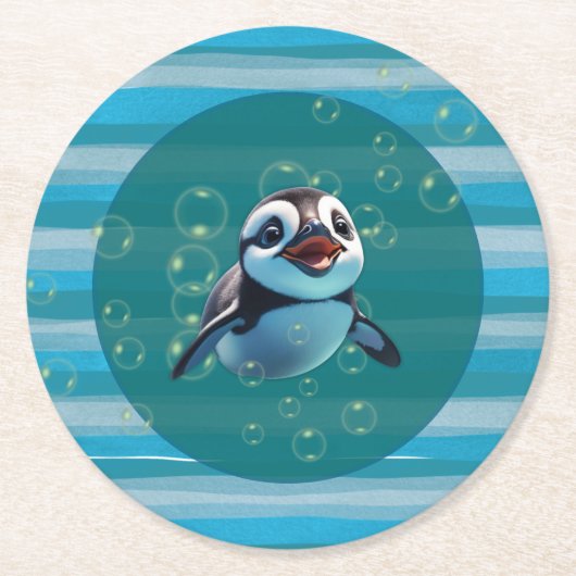 Baby Penguin Paper Untersetzer (Vorderseite)