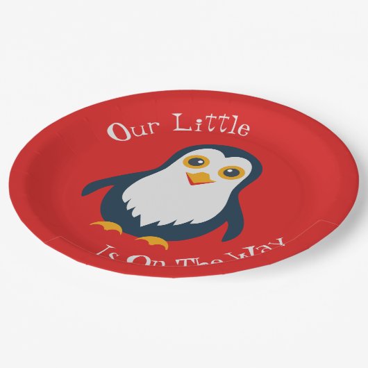 Baby Penguin Pappteller (Schrägansicht)