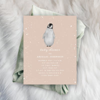 Baby Penguin Pink Girl Winter Baby Dusche