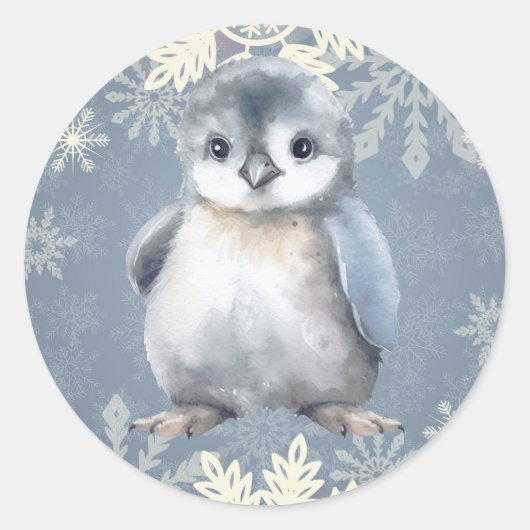 Baby Penguin Snowflake Stickers (Vorderseite)