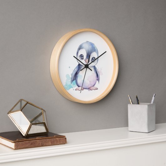 Baby Penguin Wall Clock Uhr (Büro)