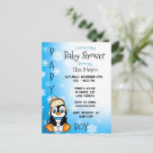 Baby Penguin Winter Baby Dusche Postkarte (Stehend Vorderseite)
