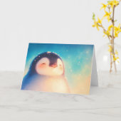 Baby Penguin Winter World Karte (Gelbe Blume)