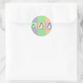 Baby Penguins Runder Aufkleber (Tasche)