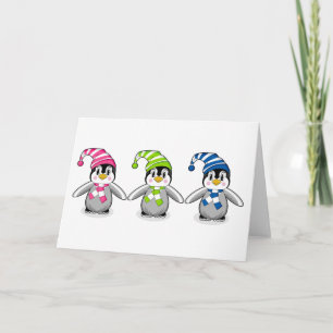Baby Penguins Weihnachtskarte Feiertagskarte