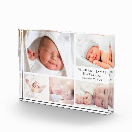Baby Personalisiert Collage Fotoblock (Rechts)