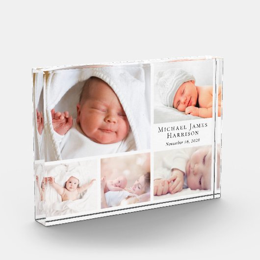 Baby Personalisiert Collage Fotoblock (Links)