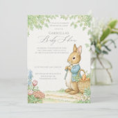 Baby Peter Rabbit Garden Baby Dusche Einladung (Stehend Vorderseite)