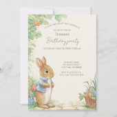 Baby Peter Rabbit Garden Geburtstag Einladung (Vorderseite)