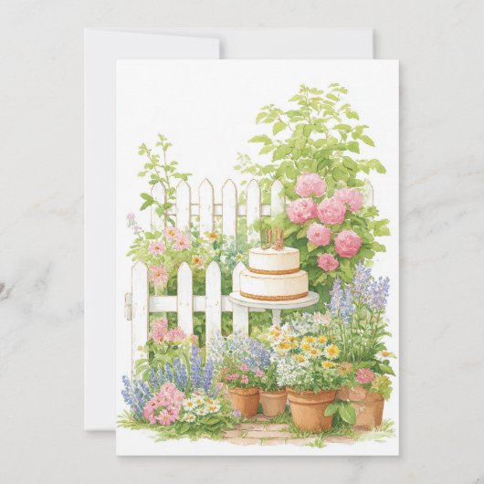 Baby Peter Rabbit Garden Geburtstag Einladung (Rückseite)