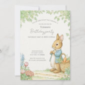 Baby Peter Rabbit Garden Geburtstag Einladung (Vorderseite)