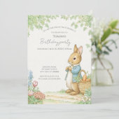 Baby Peter Rabbit Garden Geburtstag Einladung (Stehend Vorderseite)