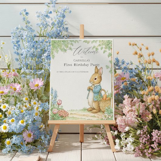 Baby Peter Rabbit Garden Welcome Board Poster