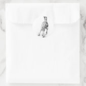 Baby Pferd, Colt Running: Stift Art Runder Aufkleber (Tasche)