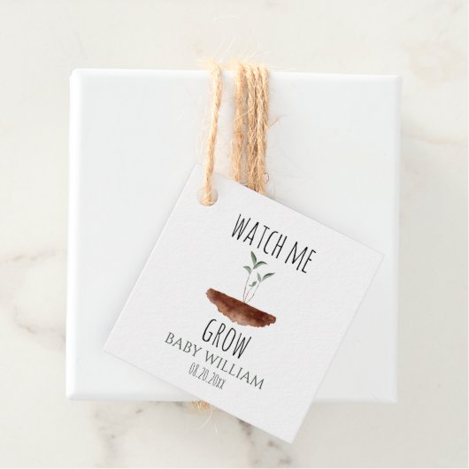 Baby Pflanze aufpassen, wie ich wächst Geschenkanhänger (Beispiel)