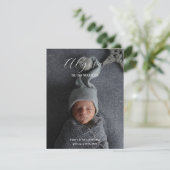 Baby Photo Announcement card (Stehend Vorderseite)