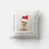 Baby Photo Birth Stats Christmas Kissen (Vorderseite)