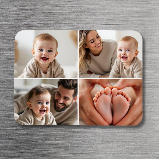 Baby Photo Picture Collage Instagram Square Magnet