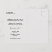 Baby Photo Thank You Birth Announcement Postkarte (Rückseite)