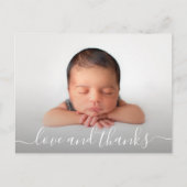 Baby Photo Thank You Birth Announcement Postkarte (Vorderseite)