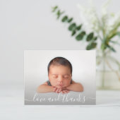 Baby Photo Thank You Birth Announcement Postkarte (Stehend Vorderseite)