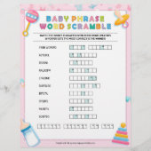 Baby Phrase Scramble [Baby Basics Pink] Briefbogen (Vorderseite)