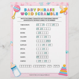 Baby Phrase Scramble [Baby Basics Pink] Briefbogen