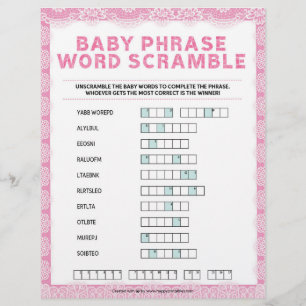 Baby Phrase Scramble [Luxury Lace [Pink] Briefbogen