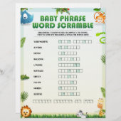 Baby Phrase Word Scramble [Tierthema] Briefbogen (Vorne/Hinten)