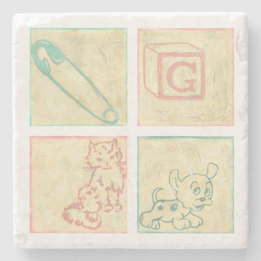 Baby Picture Blocks von Chariklia Zarris Steinuntersetzer (Vorderseite)