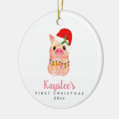 Baby Pig First Christmas Custom Keramik Ornament (Links)