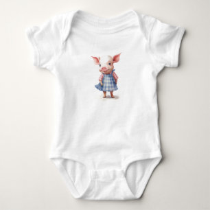 Baby Pig Piglet in einem Kleid Strampler