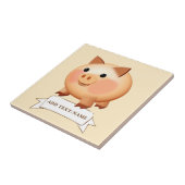 Baby Pig Zeichnend Custom Fliese (Seite)
