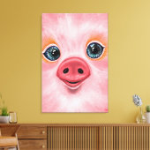 Baby PigCanvas Print - Lächeln Leinwanddruck (Insitu (Wohnzimmer))