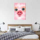Baby PigCanvas Print - Lächeln Leinwanddruck (Insitu (Schlafzimmer))