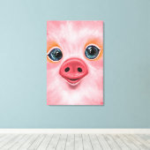 Baby PigCanvas Print - Lächeln Leinwanddruck (Insitu (Holzboden))
