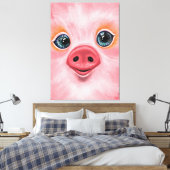 Baby PigCanvas Print - Lächeln Leinwanddruck (Insitu (Schlafzimmer))