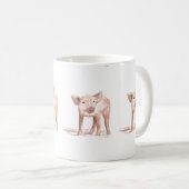 Baby piglet art Animal Water Farm Kaffeetasse (VorderseiteRechts)