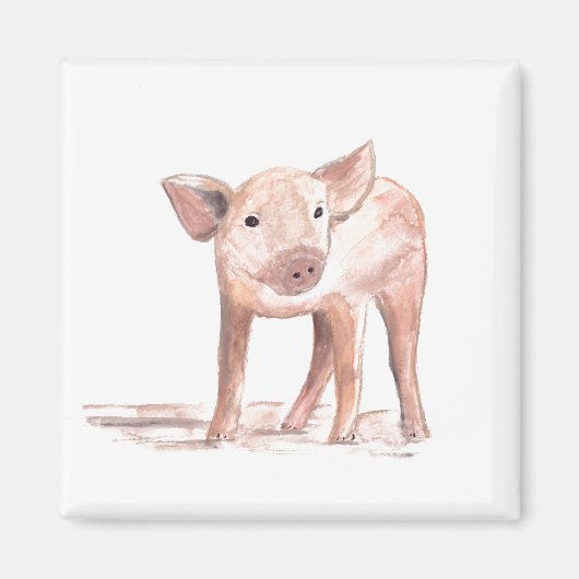 Baby piglet art Animal Water Farm Magnet (Vorne)