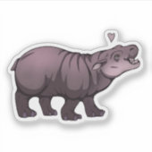 Baby Pigmy Hippo Aufkleber (Vorderseite)