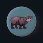 Baby Pigmy Hippo Button<br><div class="desc">Ein niedliches Baby Pygmäen Hippo inspiriert von Moo Deng!</div>