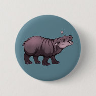 Baby Pigmy Hippo Button